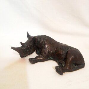 Maitland-Smith  Bronze Rhinoceros Sculpture